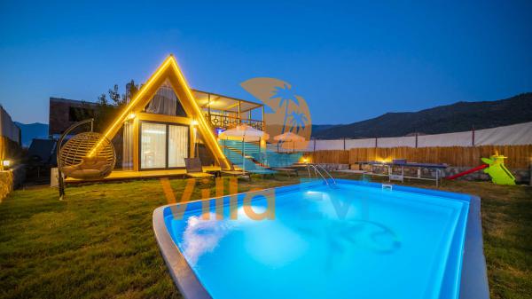 Villa Bulut | Kalkan Yeşilköy Korunaklı Havuzlu Bungalov
